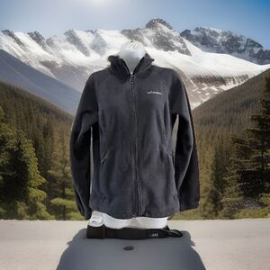 Columbia Women Cozy Warm Classic Black Full Zip Fleece Jacket M